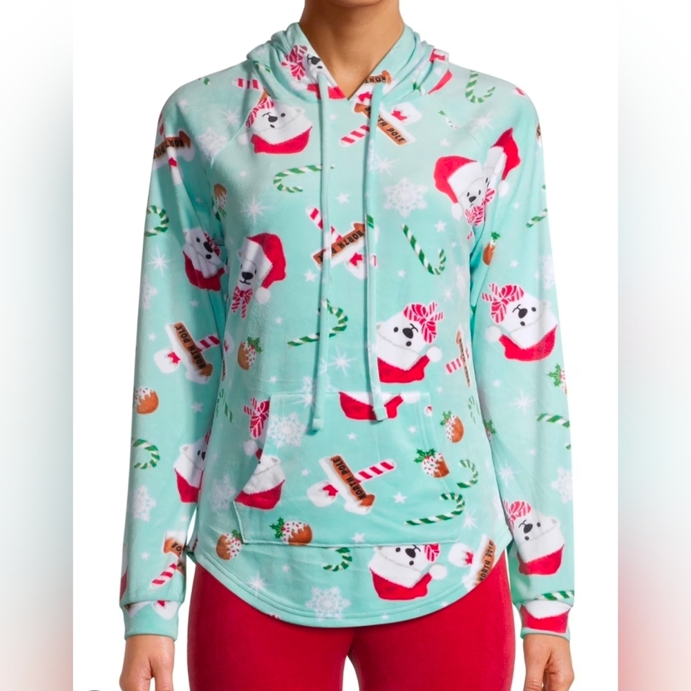 NEW Ladies Polar Bear Plush Hoodie (Sizes are Juniors but fits Women's)